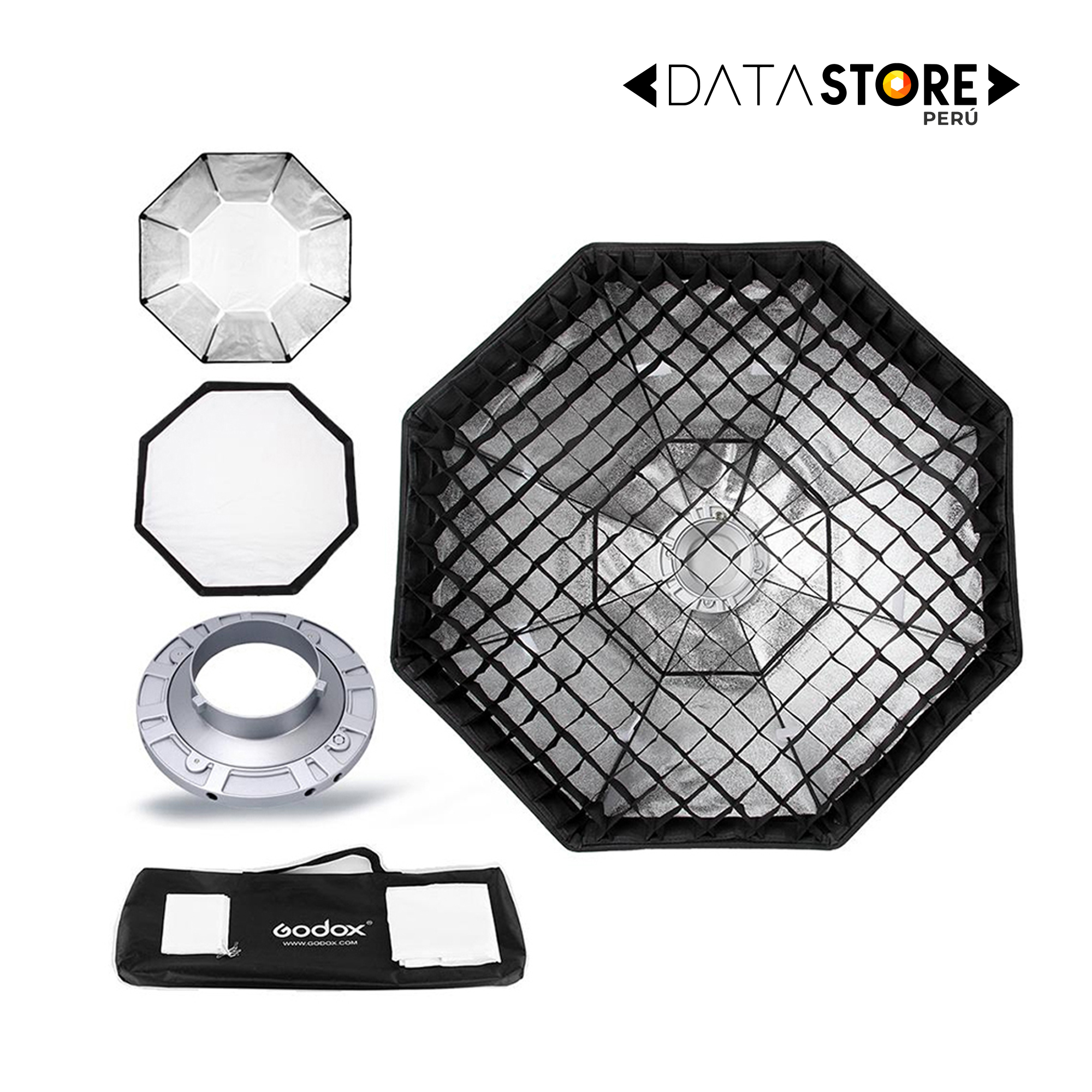 SOFTBOX OCTAGONAL GODOX DE 140CM CON GRILLA (MONTURA BOWENS) - Imagen 7