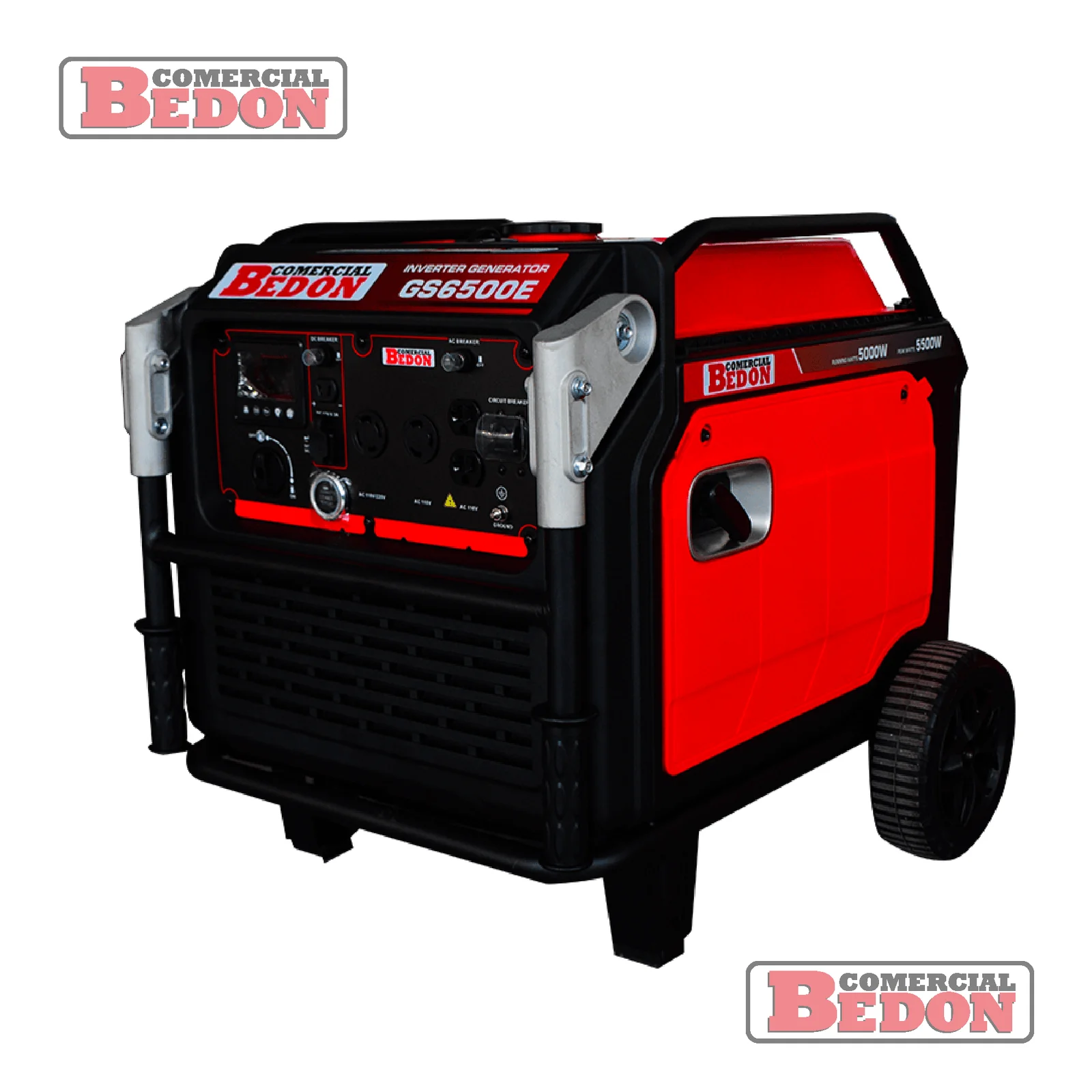 GENERADOR GASOLINA INVERTER SILENCIOSO CB 5.5KW A/MANUAL-ELÉCTRICO+ RUEDAS - Imagen 2