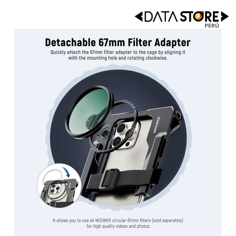 Neewer PA017 | Jaula Universal para Celular + adaptador de filtro de 67mm - Imagen 4